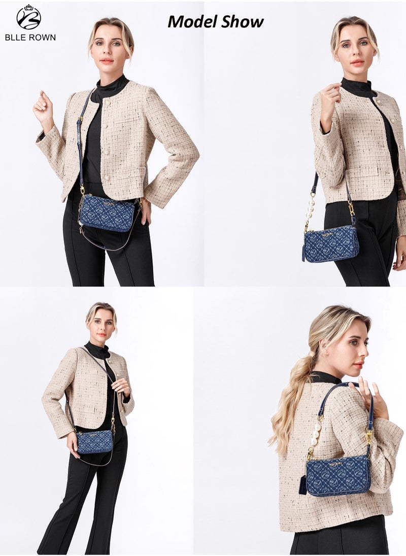 Lightweight  Minimalist Women's Handbags With Pearl Decoration,Portable Crossbody Bag Shoulder Bags For Ladies