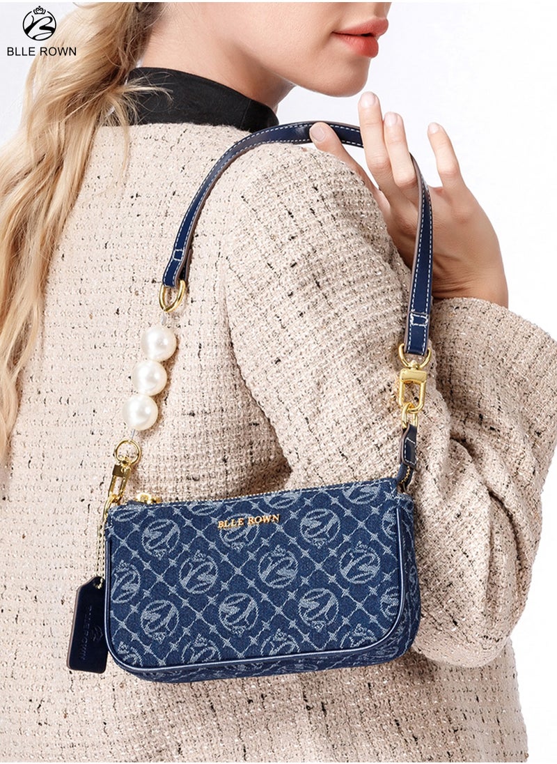 Lightweight  Minimalist Women's Handbags With Pearl Decoration,Portable Crossbody Bag Shoulder Bags For Ladies
