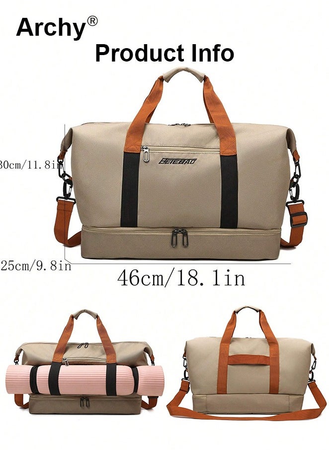 Multi-Functional Large Capacity Carry-On Luggage Bag Wet and Dry Separation Shoe Compartment