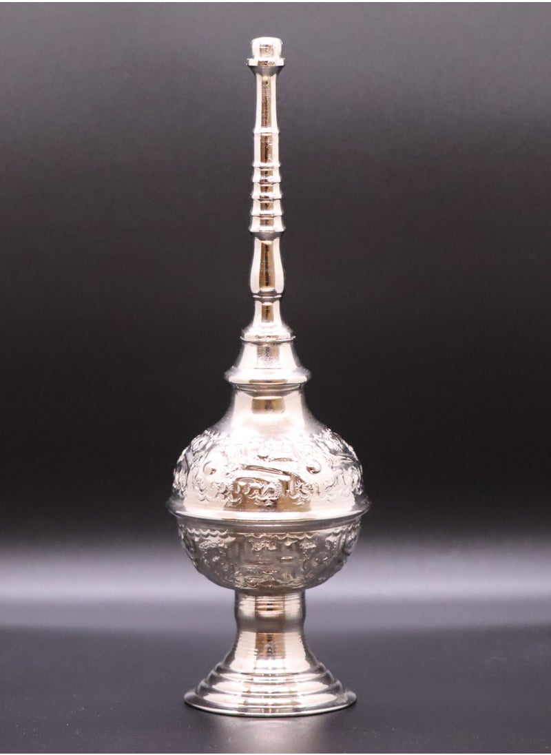 Moroccan Handmade Rose Water/Mist Sprinkler (Marash), Silver Brass