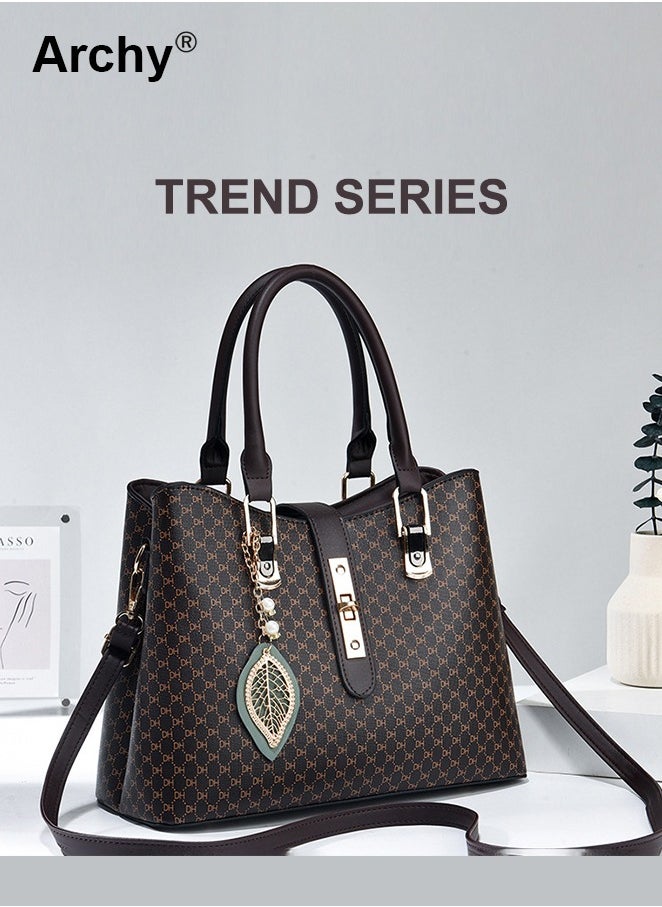 Shoulder Tote Bags for Women Top Handle Satchel Large Capacity PU Material Stylish