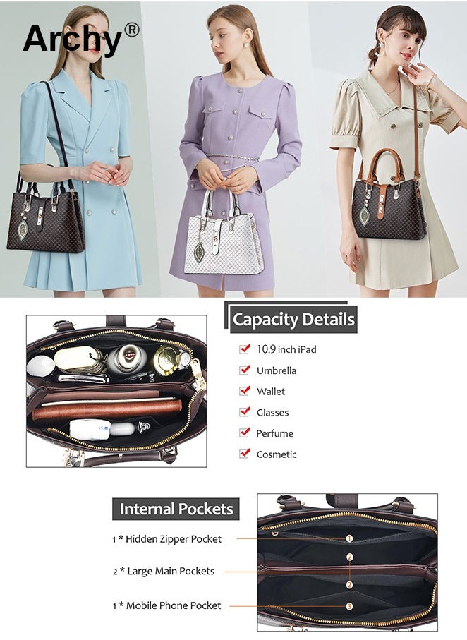 Shoulder Tote Bags for Women Top Handle Satchel Large Capacity PU Material Stylish