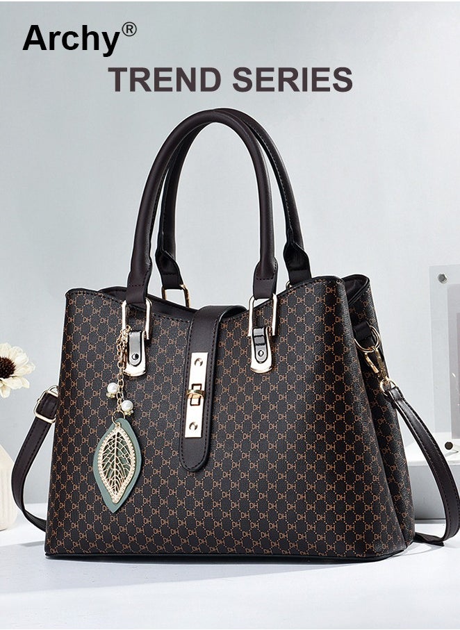 Shoulder Tote Bags for Women Top Handle Satchel Large Capacity PU Material Stylish