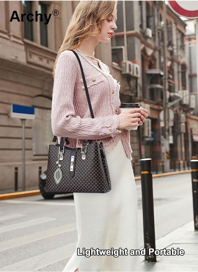 Shoulder Tote Bags for Women Top Handle Satchel Large Capacity PU Material Stylish