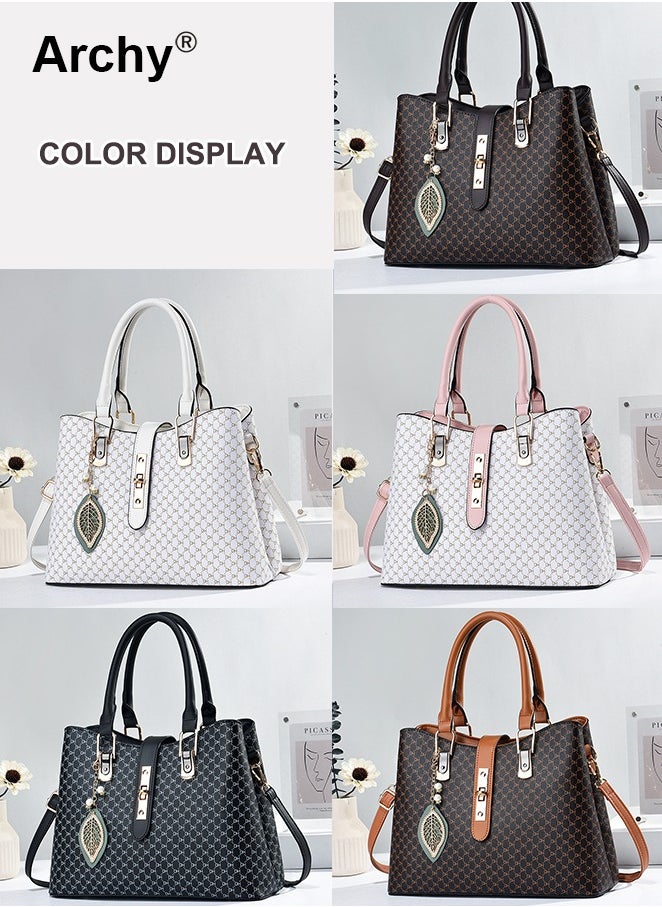 Shoulder Tote Bags for Women Top Handle Satchel Large Capacity PU Material Stylish