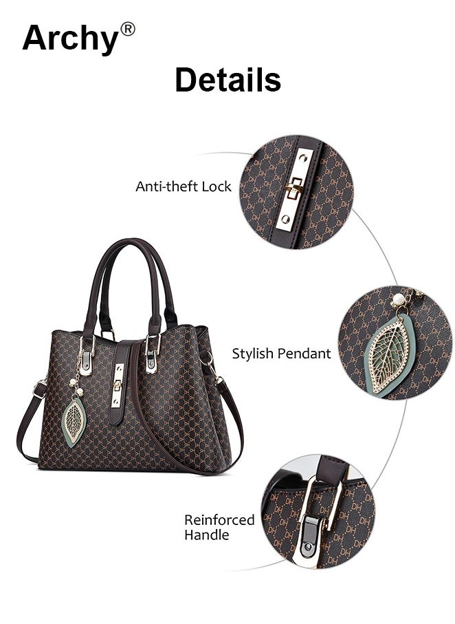 Shoulder Tote Bags for Women Top Handle Satchel Large Capacity PU Material Stylish