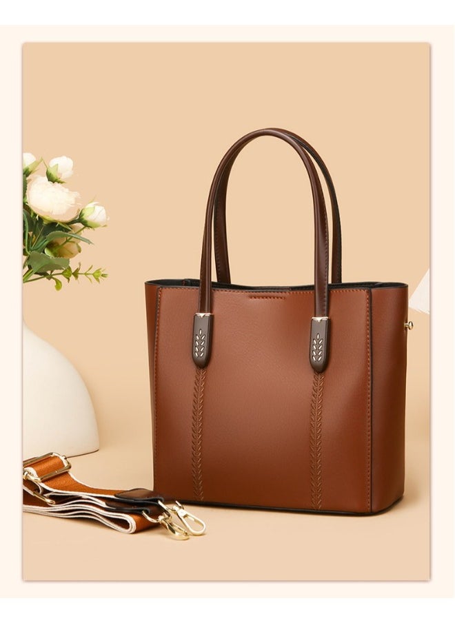 Large Capacity PU Leather Tote Bag for Women – Fashionable and Functional Shoulder Handbag