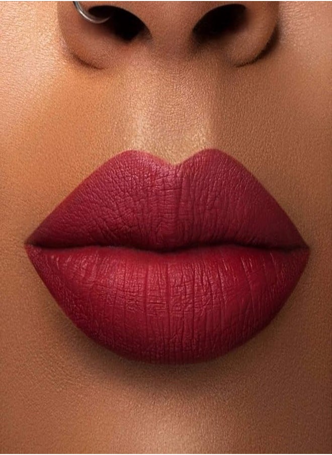 SEPHORA COLLECTION Cream Lip Stain 10HR Liquid Lipstick Cherry Red (94 Cherry Moon) – Long-Lasting, Matte Brown Pink, High-Pigment & Transfer-Resistant (5ml)