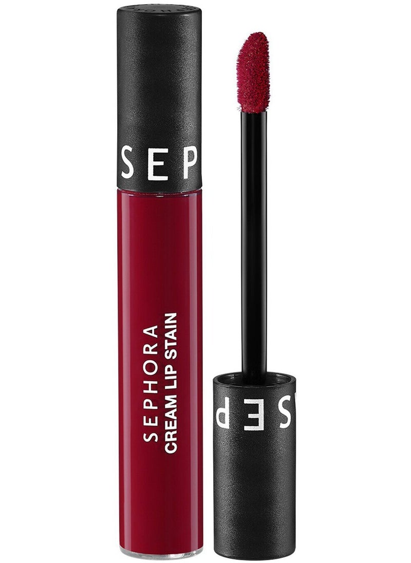 SEPHORA COLLECTION Cream Lip Stain 10HR Liquid Lipstick Cherry Red (94 Cherry Moon) – Long-Lasting, Matte Brown Pink, High-Pigment & Transfer-Resistant (5ml)