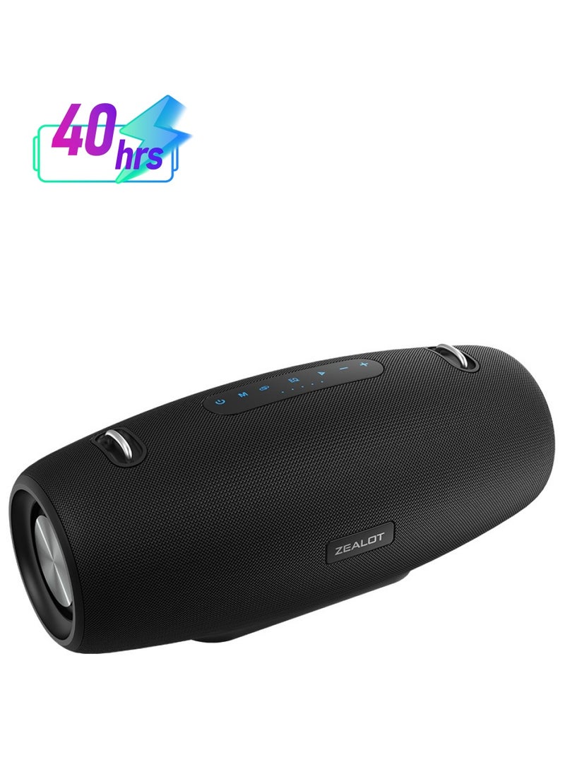 ZEALOT S67 60W Bluetooth Speaker, Portable Speaker With Shoulder Strap, IPX6 Waterproof AUX/TF/USB Supported, Loud Stereo Booming Bass 14400mAh Battery 40 Hours Playtime