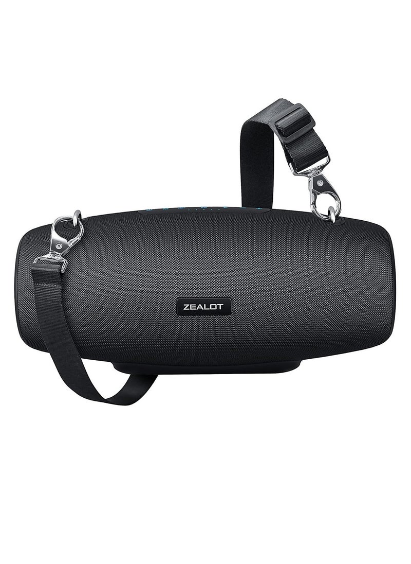 ZEALOT S67 60W Bluetooth Speaker, Portable Speaker With Shoulder Strap, IPX6 Waterproof AUX/TF/USB Supported, Loud Stereo Booming Bass 14400mAh Battery 40 Hours Playtime