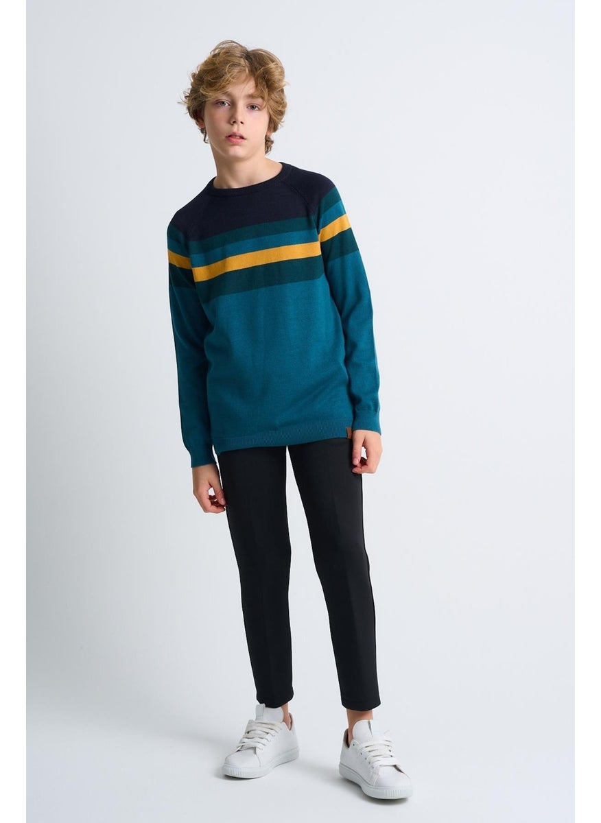 Colour Block Cotton Kids Sweater (C23-7106)