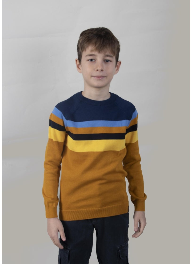 Colour Block Cotton Kids Sweater (C23-7106)