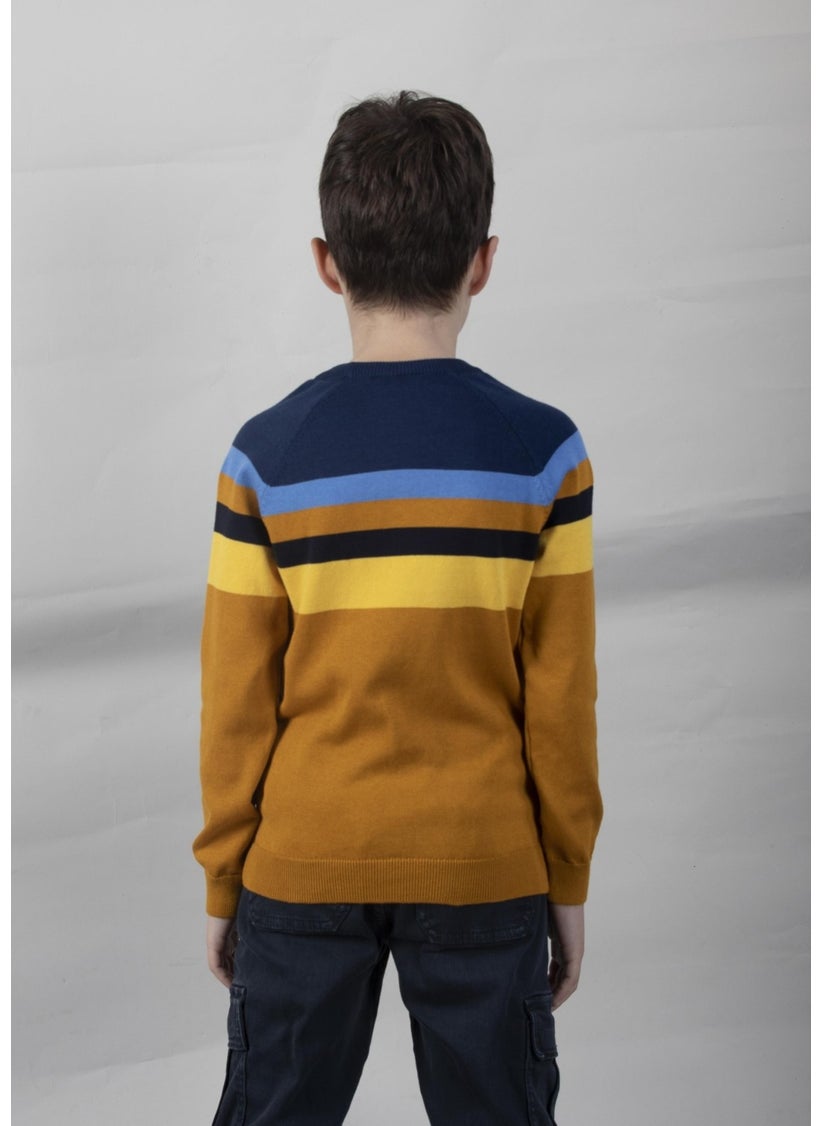 Colour Block Cotton Kids Sweater (C23-7106)