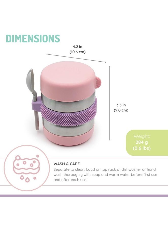 Kids' Food Jar, Silicone-Sleeved Fidget Thermos, BPA-Free, Leakproof Insulated, Holds Food Warm for Five Hours, 10.1 oz, 300ml