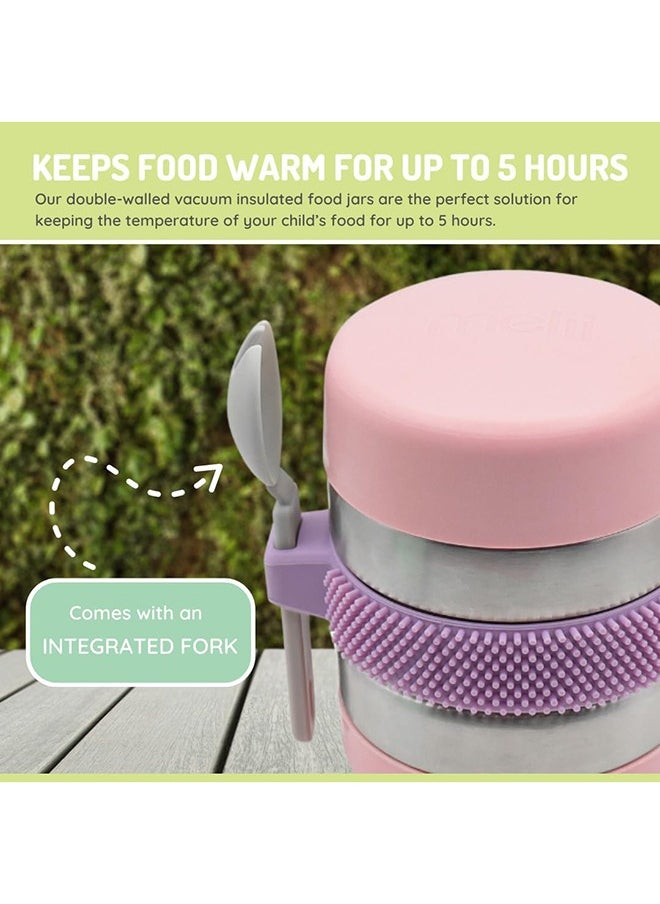 Kids' Food Jar, Silicone-Sleeved Fidget Thermos, BPA-Free, Leakproof Insulated, Holds Food Warm for Five Hours, 10.1 oz, 300ml