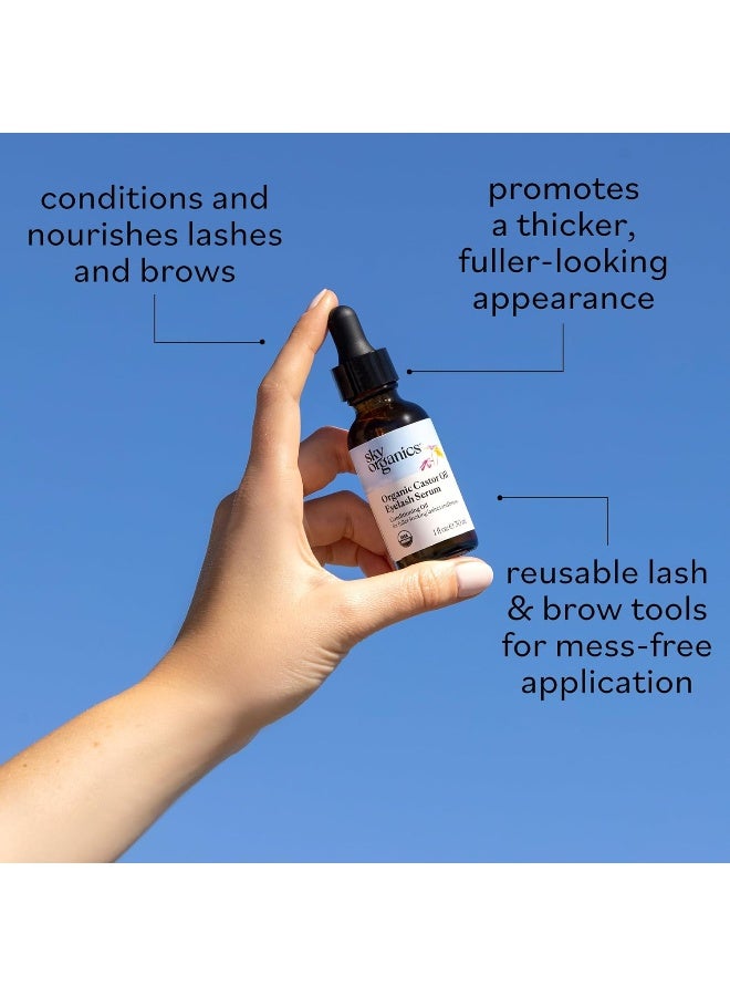 Organic Castor Oil Eyelash Serum, 1 fl oz Packaging May Vary Clear