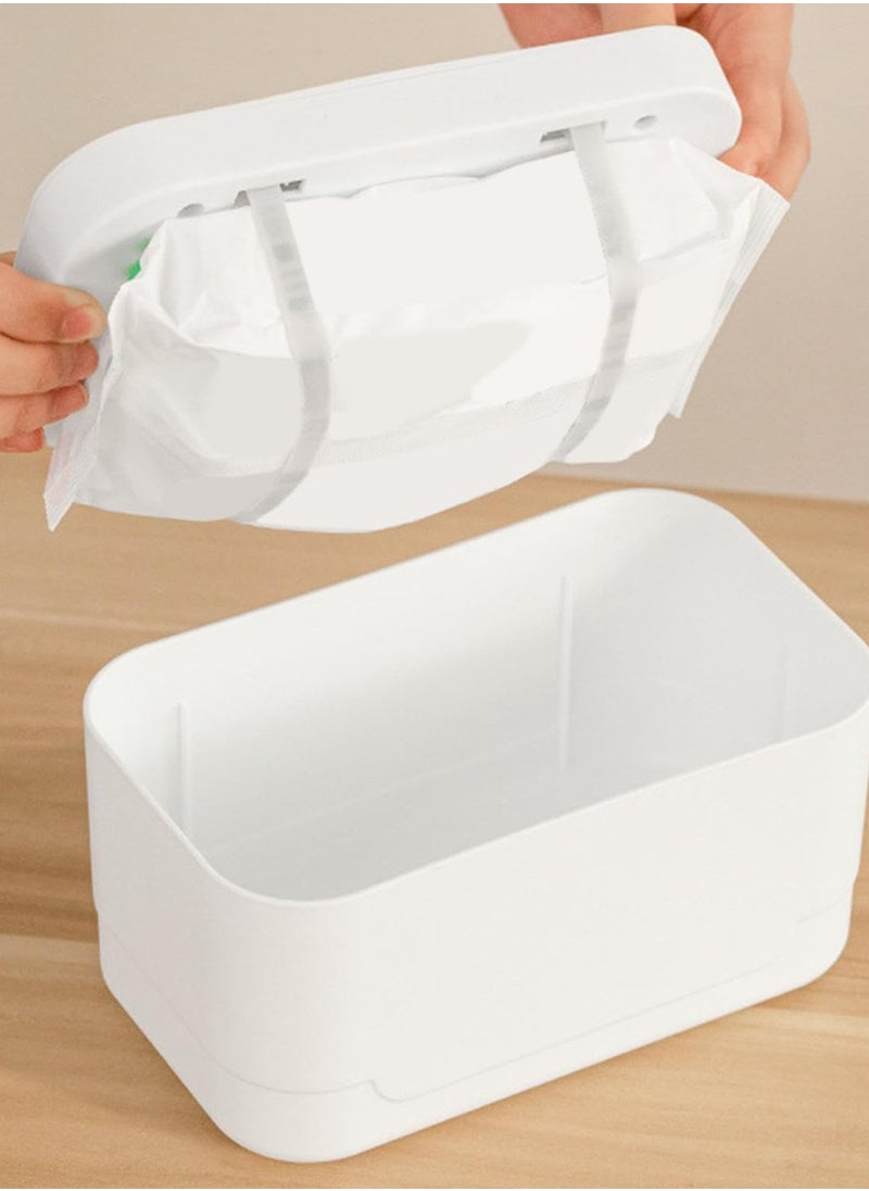Baby Wipe Warmer, USB Powered Wipe Warmer with Thermostat Temperature, Portable Wipe Warmer, Silent & Moisturizing, Heat Preservation for Baby Wipes, Tissues, Wet Wipes Dispenser for Travel and Home Use, White, Mechanical WITHOUT LED Display and Control Button