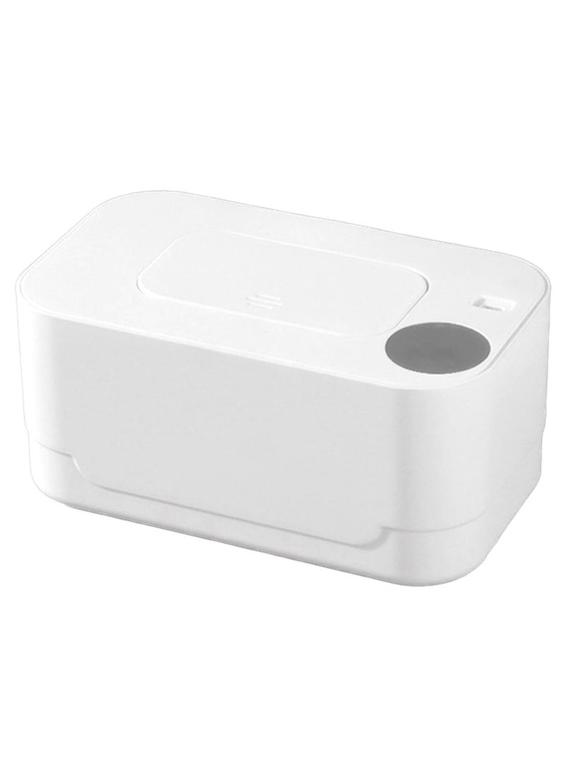 Baby Wipe Warmer, USB Powered Wipe Warmer with Thermostat Temperature, Portable Wipe Warmer, Silent & Moisturizing, Heat Preservation for Baby Wipes, Tissues, Wet Wipes Dispenser for Travel and Home Use, White, Mechanical WITHOUT LED Display and Control Button