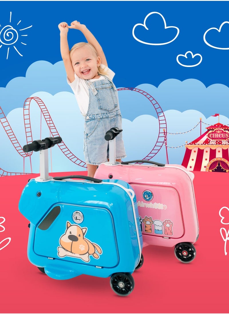 Airwheel SQ3 Kids Electric Luggage - Blue | 15L Compact Travel Luggage, Motorized Electric Luggage Scooter for Convenient and Fast Travel with Removable Battery | Official Dealer in UAE