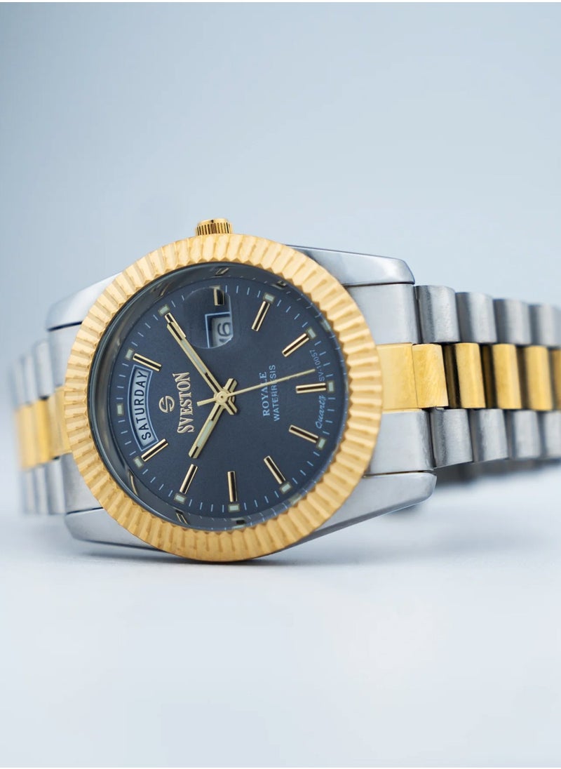 Couple Set Analog Quartz Two tone Stainless Steel Watch SV 10057