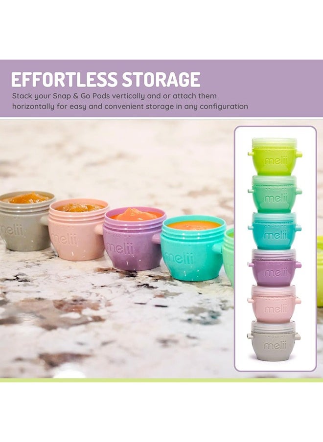 Snap And Go Pods - BPA  Free, Leak Proof, Perfect For Portioning Baby Food, Snacks, or Condiments - 2OZ 6 Pieces