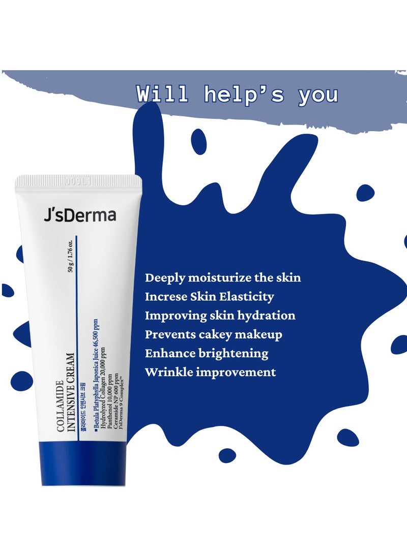 Moisturizing Cream for Brightening and Wrinkle Improvement Collamide Intensive Cream 50g