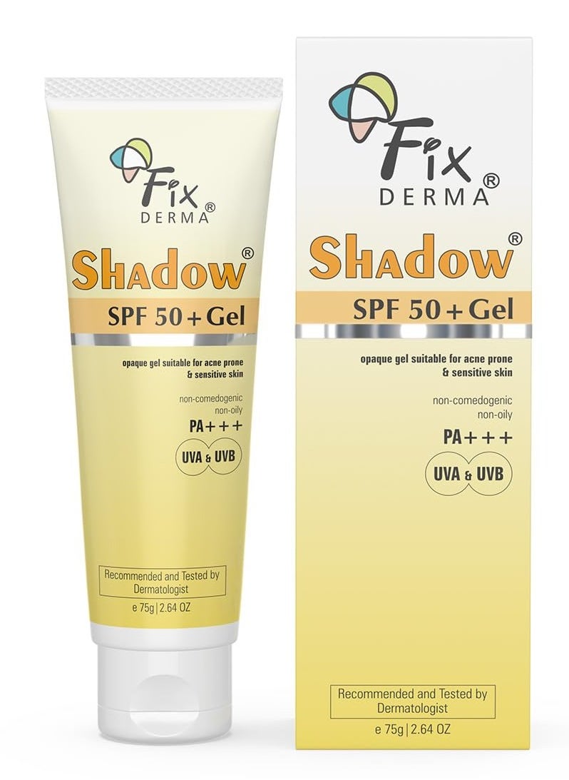 FIXDERMA Shadow Sunscreen Spf 50+ Pa+++ Gel Broad Spectrum Sunscreen For Uva & Uvb Protection | Sunscreen For Women & Men - 75Gm (Shadow Spf 50 Gel,...