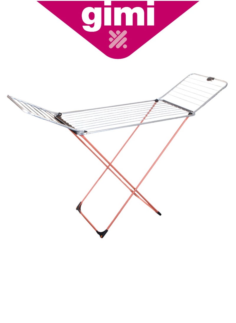 Gimi Borealis 20m Aluminum-Coated Steel Foldable Cloth Dryer with Wheels and Locking Mechanism