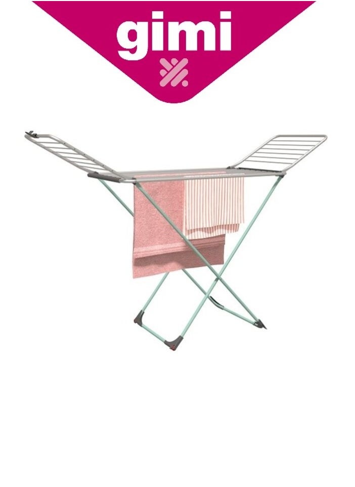 Gimi Borealis 20m Aluminum-Coated Steel Foldable Cloth Dryer with Wheels and Locking Mechanism