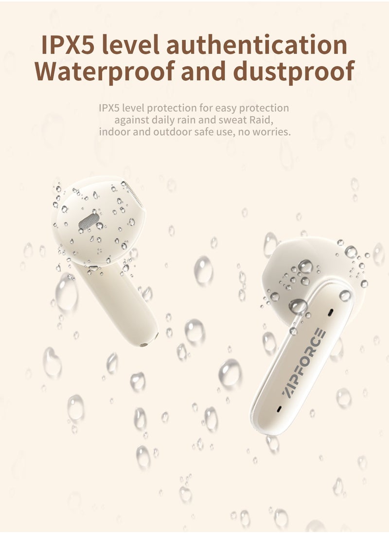 ZIPFORCE True Wireless Earbuds, In-Ear Bluetooth 5.3 Headphones 4-Mics ENC Clear Call, Bluetooth Earbuds Touch Control 40 Playtime, IPX6 Waterproof TWS, Light-Weight Earphones