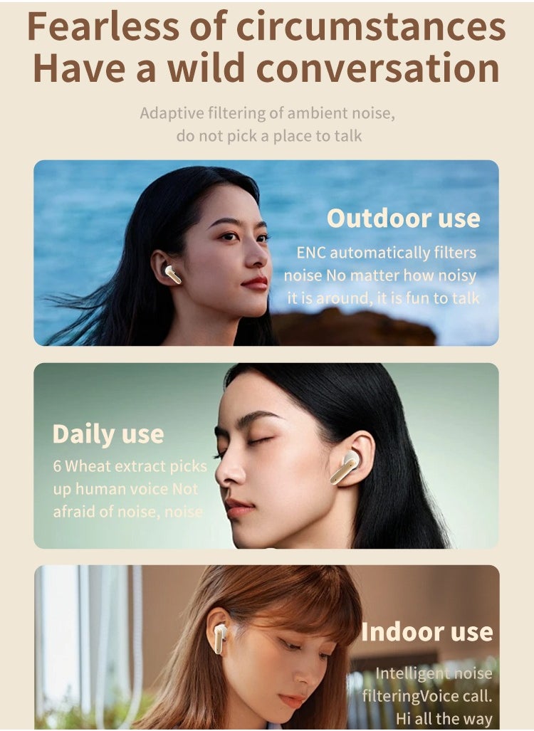 ZIPFORCE True Wireless Earbuds, In-Ear Bluetooth 5.3 Headphones 4-Mics ENC Clear Call, Bluetooth Earbuds Touch Control 40 Playtime, IPX6 Waterproof TWS, Light-Weight Earphones