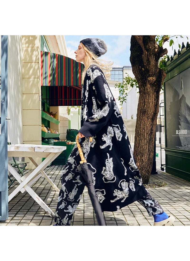 Light Luxury Nightgown for Women and Men Autumn and Winter French Half-side Velvet Woven Pajamas suit Thickened Warm Outer Wearing Home Clothes Black suit