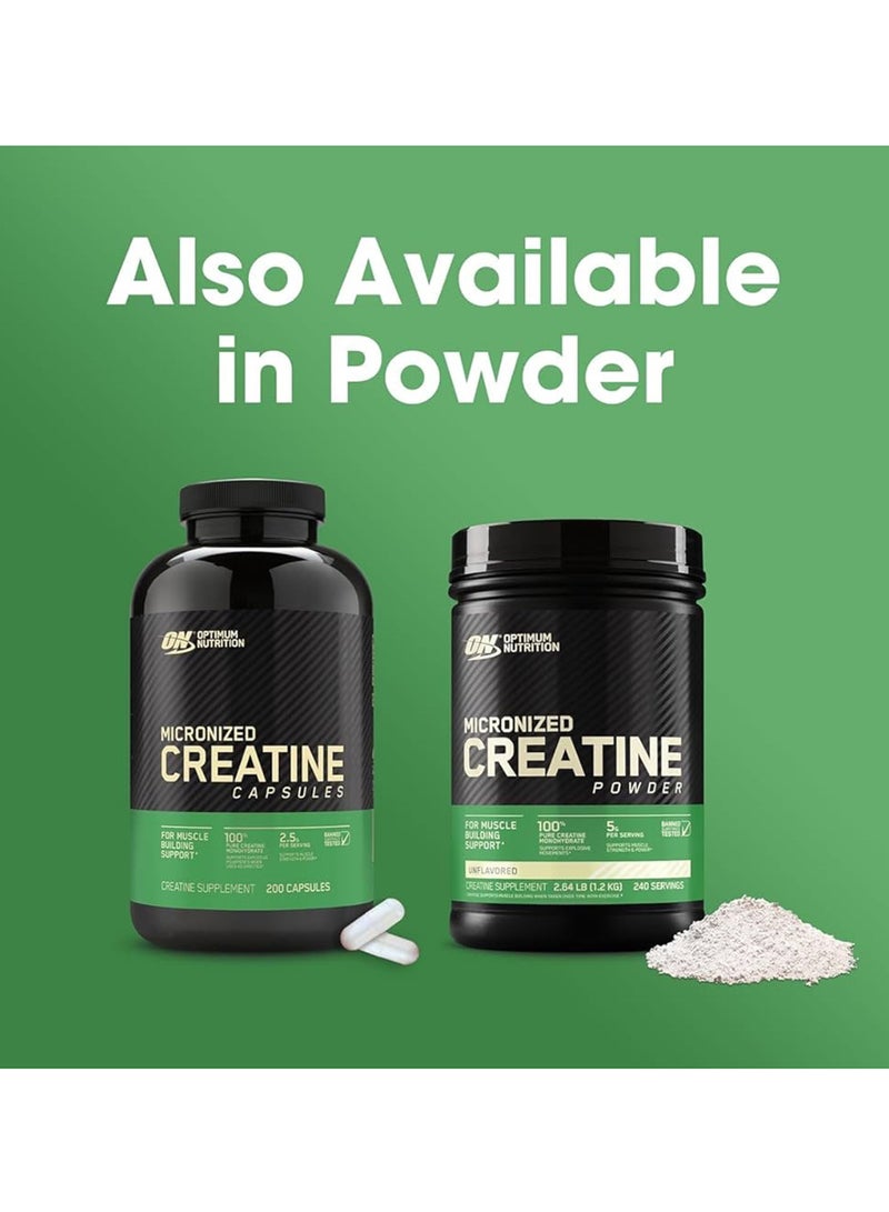 Creatine Dietary Supplement - Unflavoured - 200 Capsules