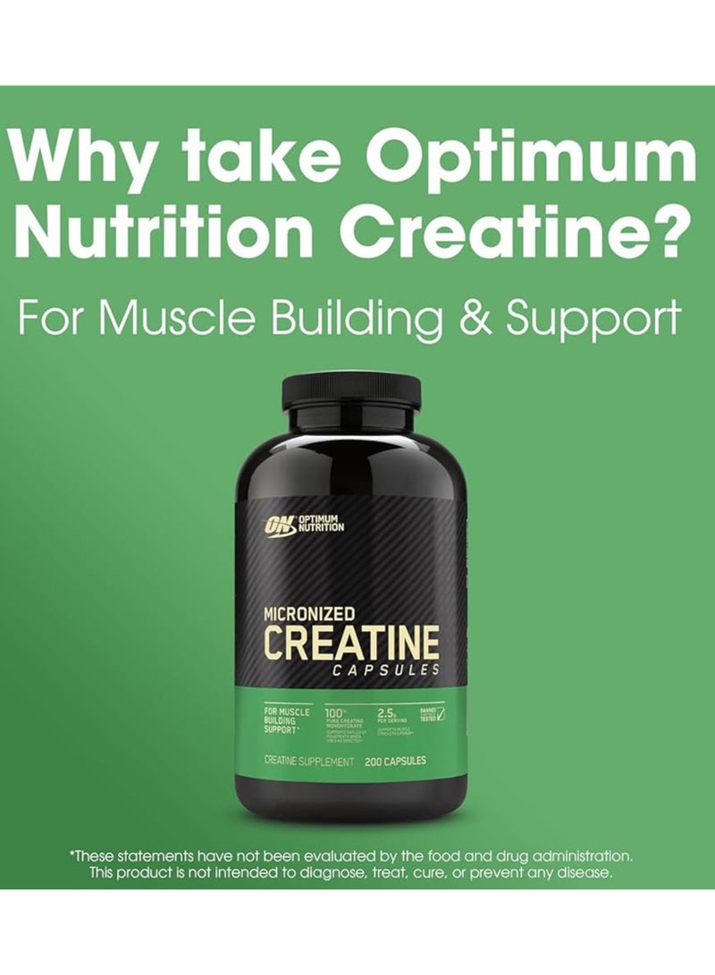 Creatine Dietary Supplement - Unflavoured - 200 Capsules