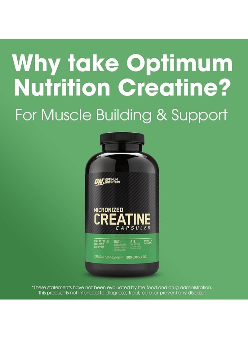 Creatine Dietary Supplement - Unflavoured - 200 Capsules