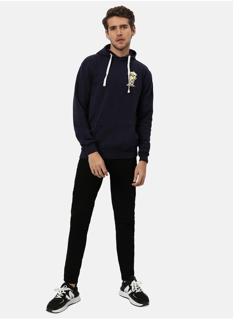 Men's Navy Blue Beret Man Hoodie