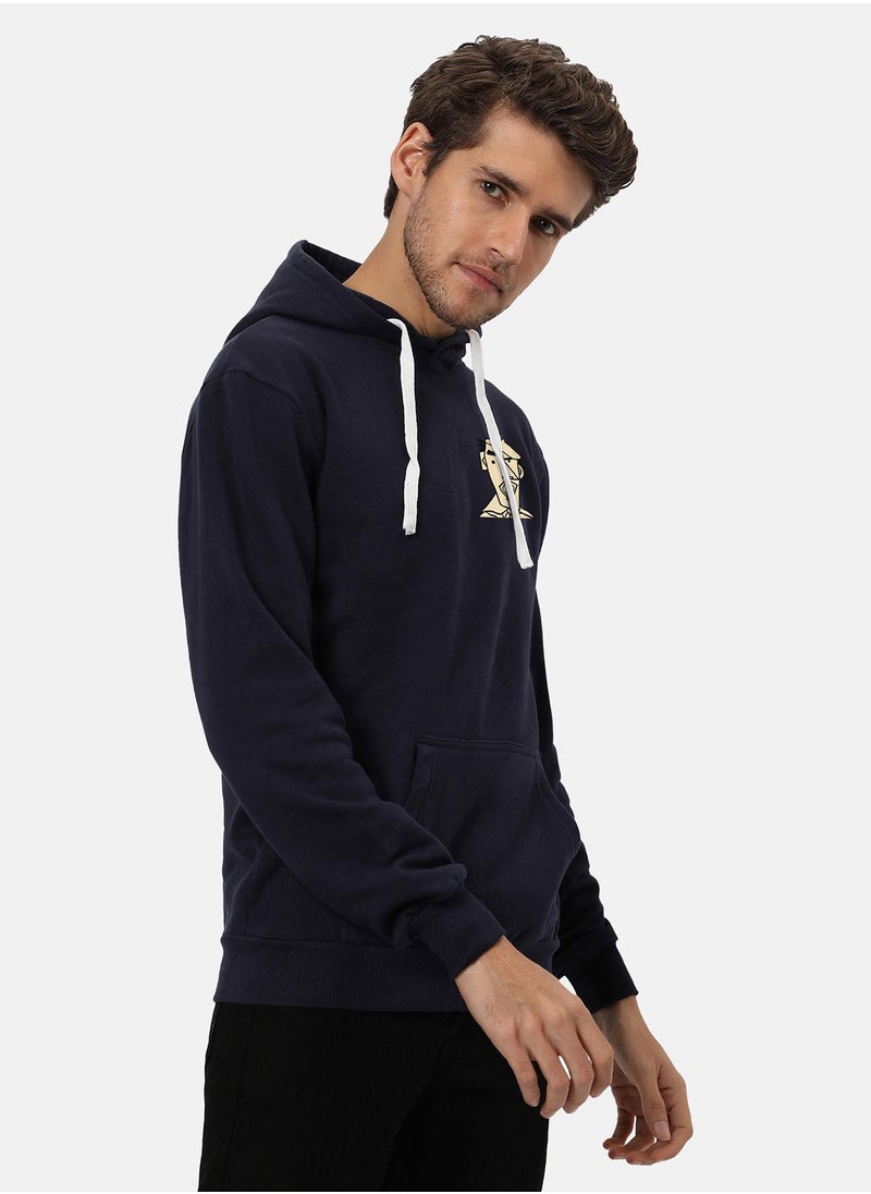 Men's Navy Blue Beret Man Hoodie