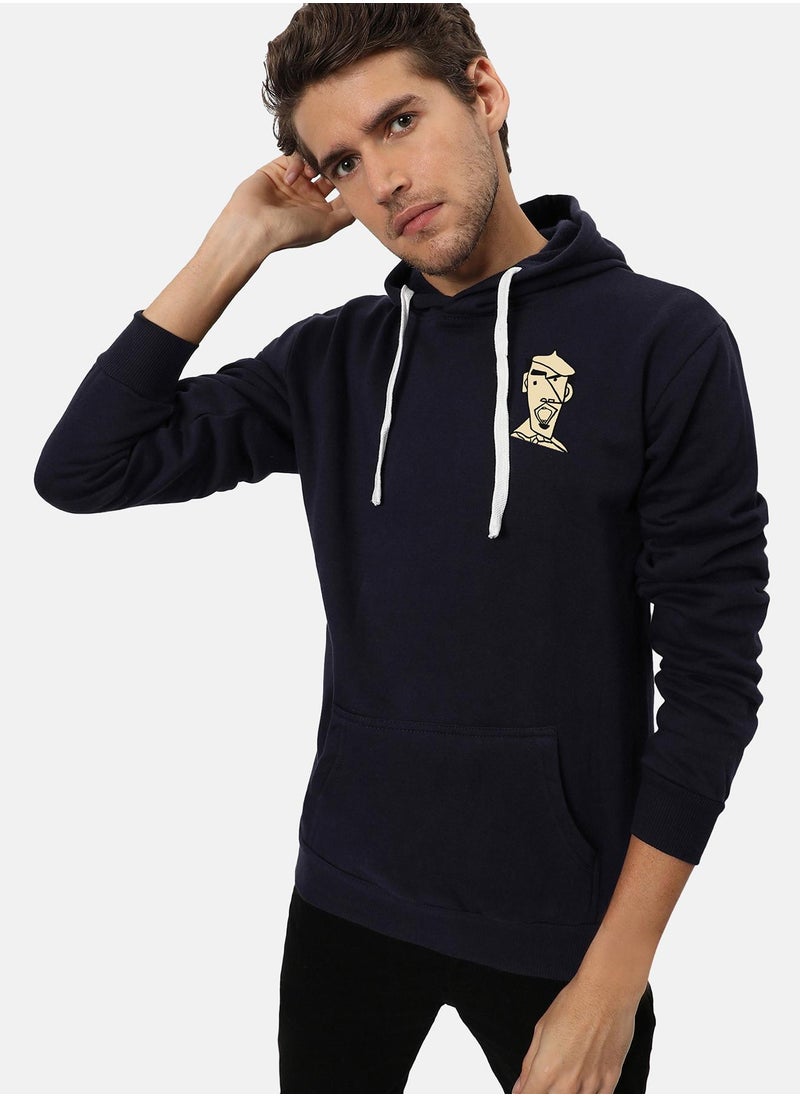 Men's Navy Blue Beret Man Hoodie