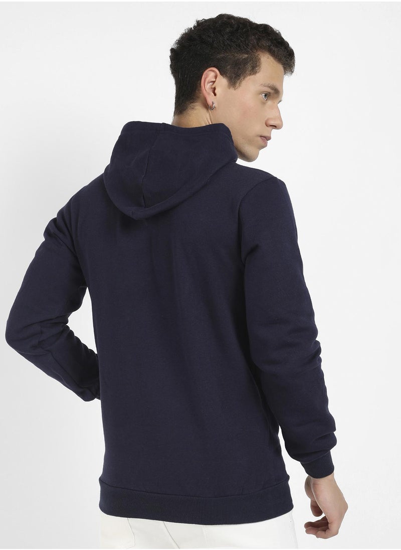 Men's Navy Blue Messi Hoodie With Kangaroo Pocket
