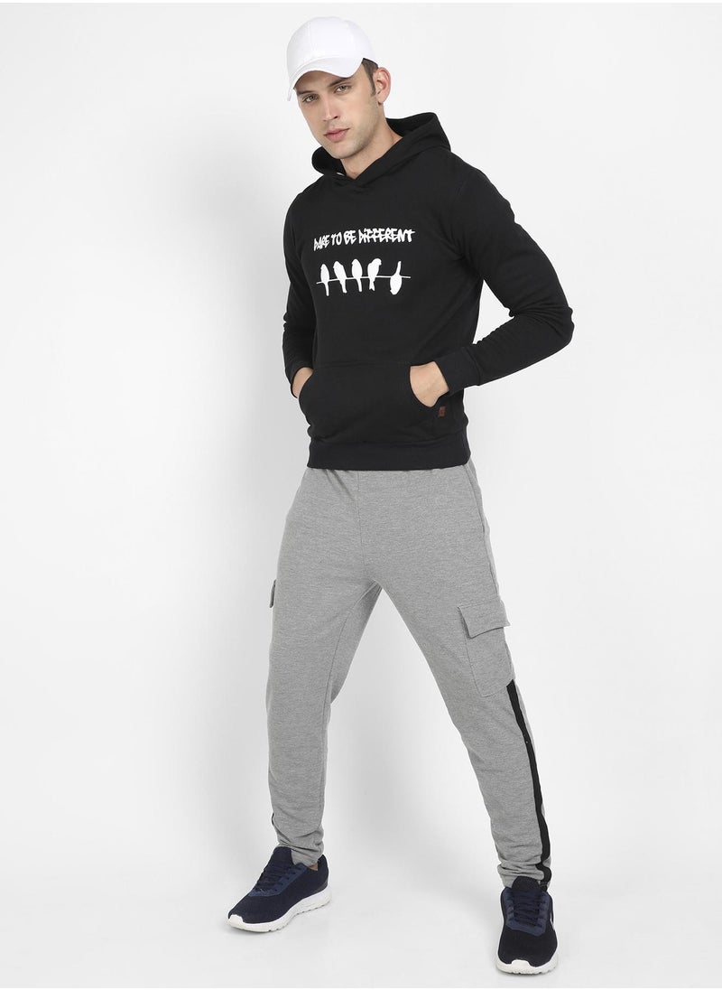 Men's Black Dare To Be Different Hoodie With Kangaroo Pocket
