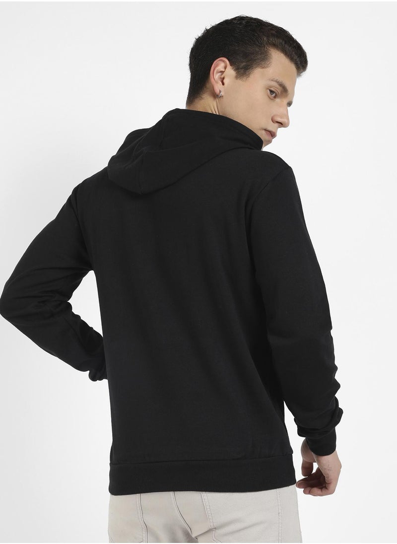 Men's Black Hardened Law Hoodie With Kangaroo Pocket