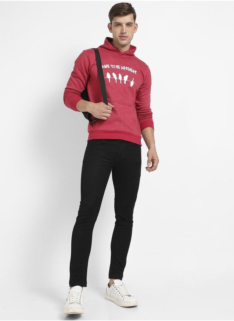 Men's Red Dare To Be Different Hoodie With Kangaroo Pocket