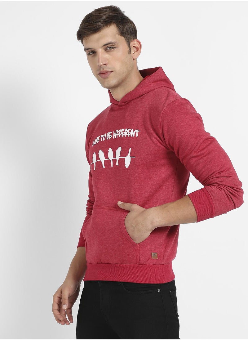 Men's Red Dare To Be Different Hoodie With Kangaroo Pocket