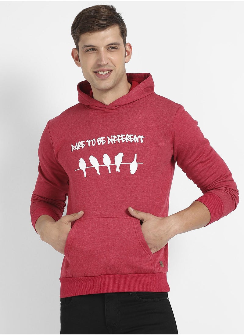 Men's Red Dare To Be Different Hoodie With Kangaroo Pocket