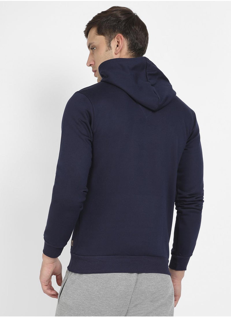 Men's Navy Blue Shoot For Goals Hoodie With Kangaroo Pocket