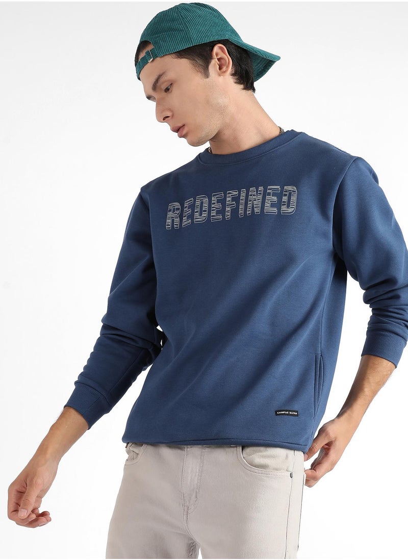 Men's Blue Refined Pullover Sweatshirt