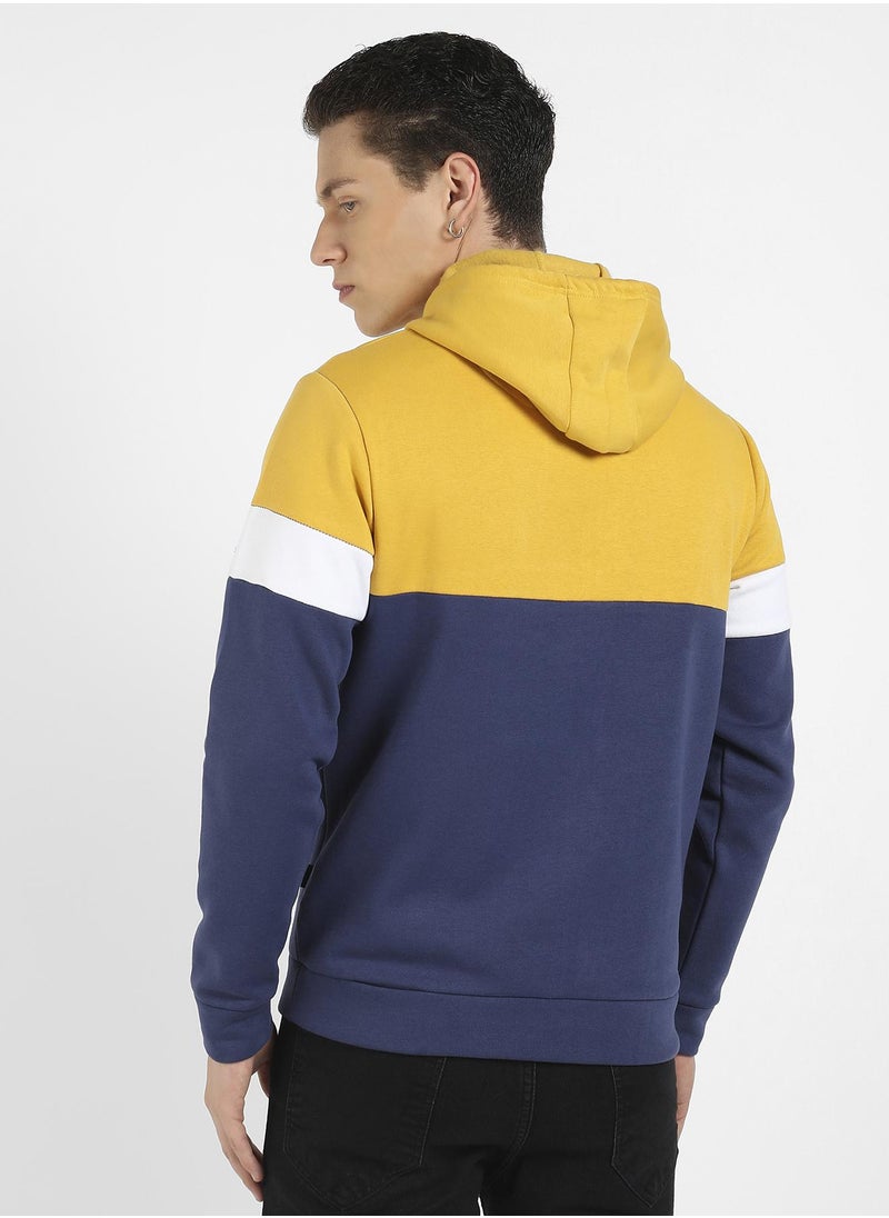 Men's Multicolour Zip-Front Hoodie With Insert Pocket