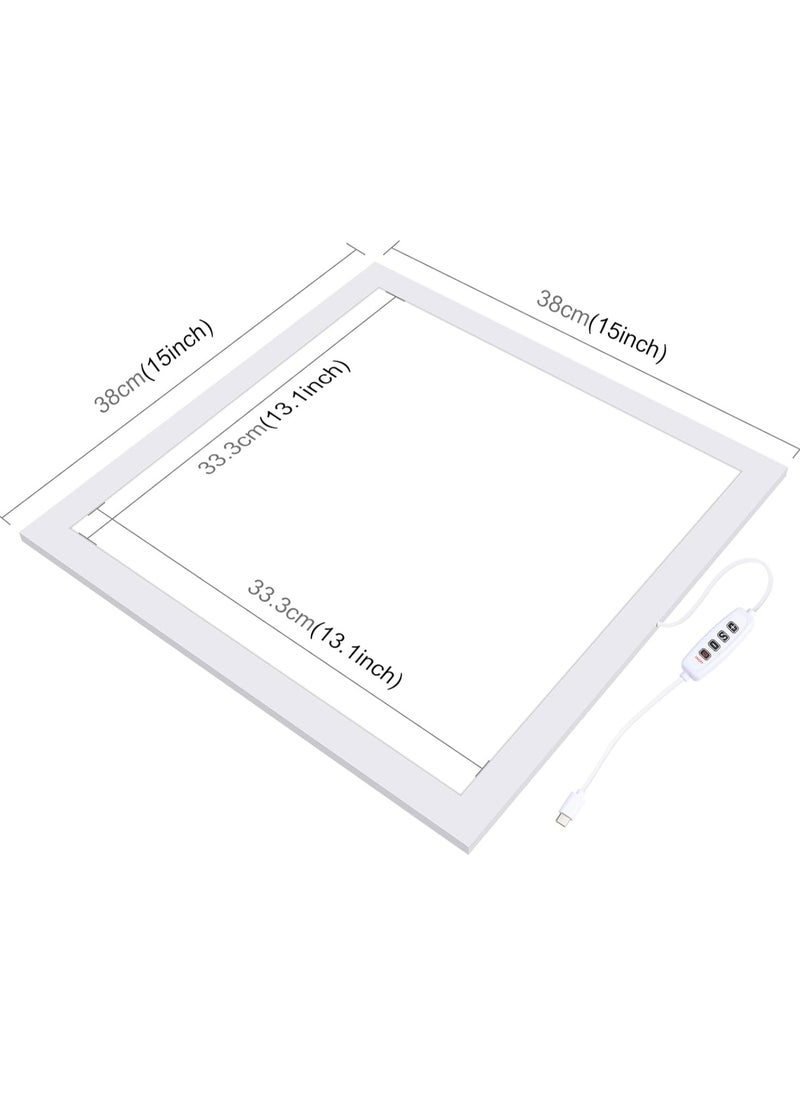 PULUZ 1200LM LED Photography Shadowless Light Lamp Panel Pad with Switch, Acrylic Material, No Polar Dimming Light, 34.7cm x 34.7cm Effective Area