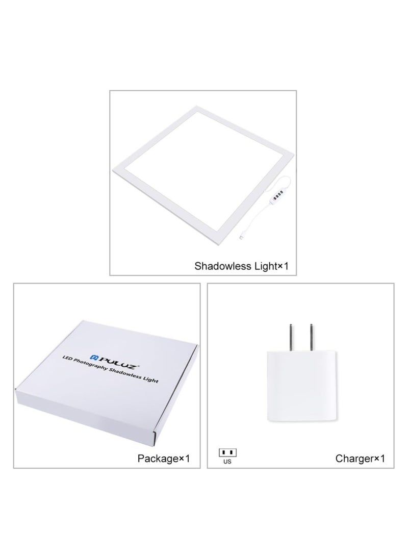 PULUZ 1200LM LED Photography Shadowless Light Lamp Panel Pad with Switch, Acrylic Material, No Polar Dimming Light, 34.7cm x 34.7cm Effective Area